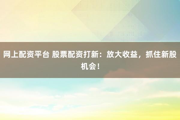 网上配资平台 股票配资打新：放大收益，抓住新股机会！
