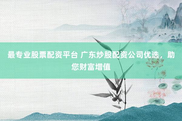 最专业股票配资平台 广东炒股配资公司优选，助您财富增值