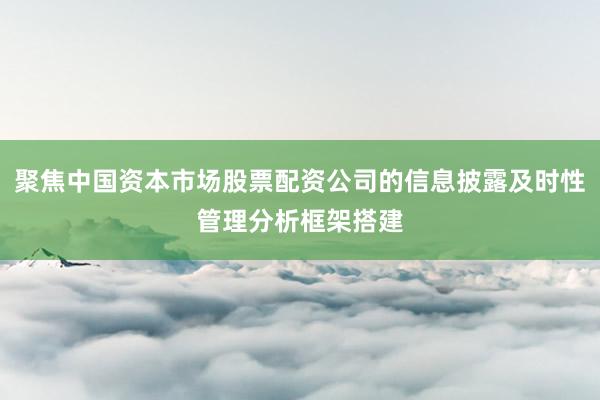 聚焦中国资本市场股票配资公司的信息披露及时性管理分析框架搭建